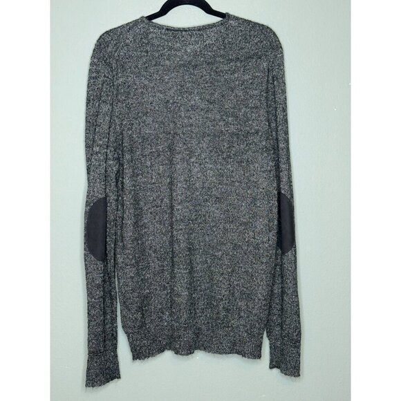 Foreign Exchange Men's' XL Mohair Blend Gray Henley LS Patch Elbow Sweater NWOT - Picture 2 of 10
